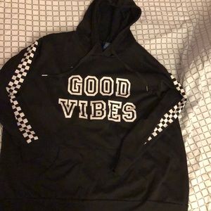 Rue21 “good vibes” checkered hoodie